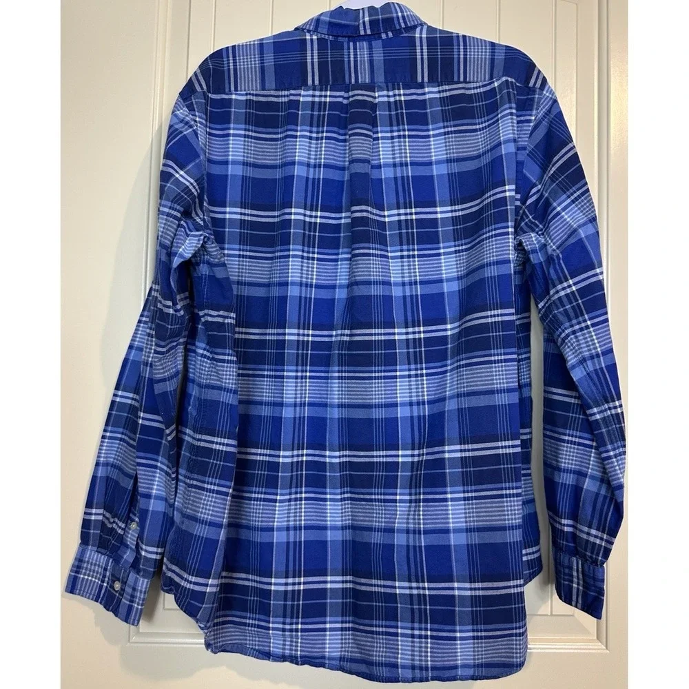 Ralph Lauren Men's XL Classic Fit Shirt Long Sleeve 100%‎ cotton blue plaid
